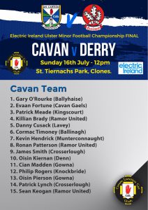 Minor Panel for Ulster Final