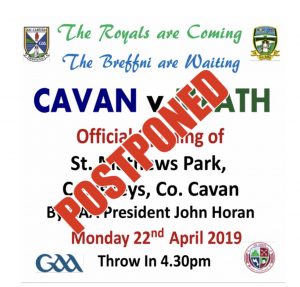 Denn GAA – Pitch Opening Postponed