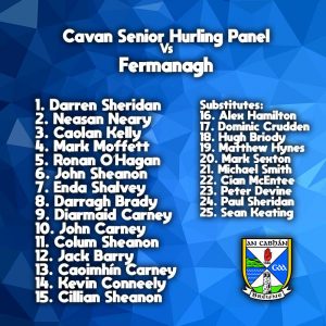 Senior Hurling Team to play Fermanagh