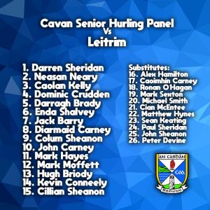 Senior Hurling Team to play Leitrim