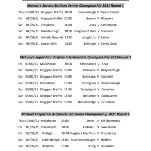 Round 1 Championship Fixtures