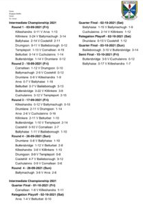 Michael Fitzpatrick Architects 2021 Junior Football Championship Results