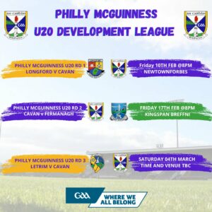 U20 Football Panel 2023 and U20 Philly McGuinness Development League Fixtures