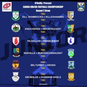 O’Reilly Precast Junior Football Championship Round 2 Draw